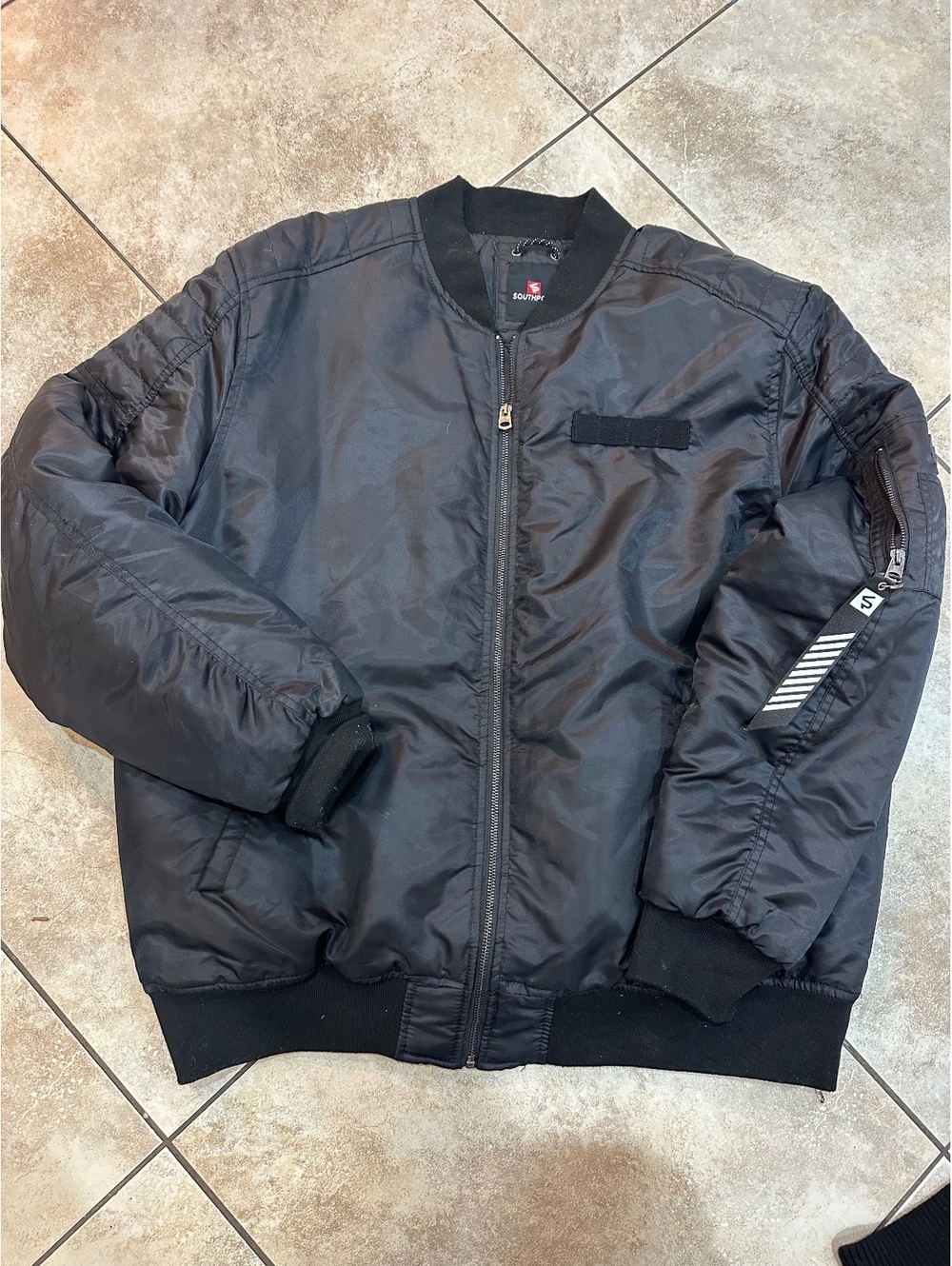 Y2K Men's Southpole Black Bomber Jacket Size XXL